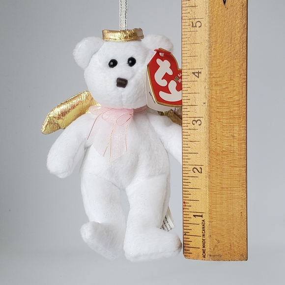 Vintage 2002 TY Halo II the Angel Bear Jingle Beanie Holiday Christmas Ornament - Picture 11 of 11